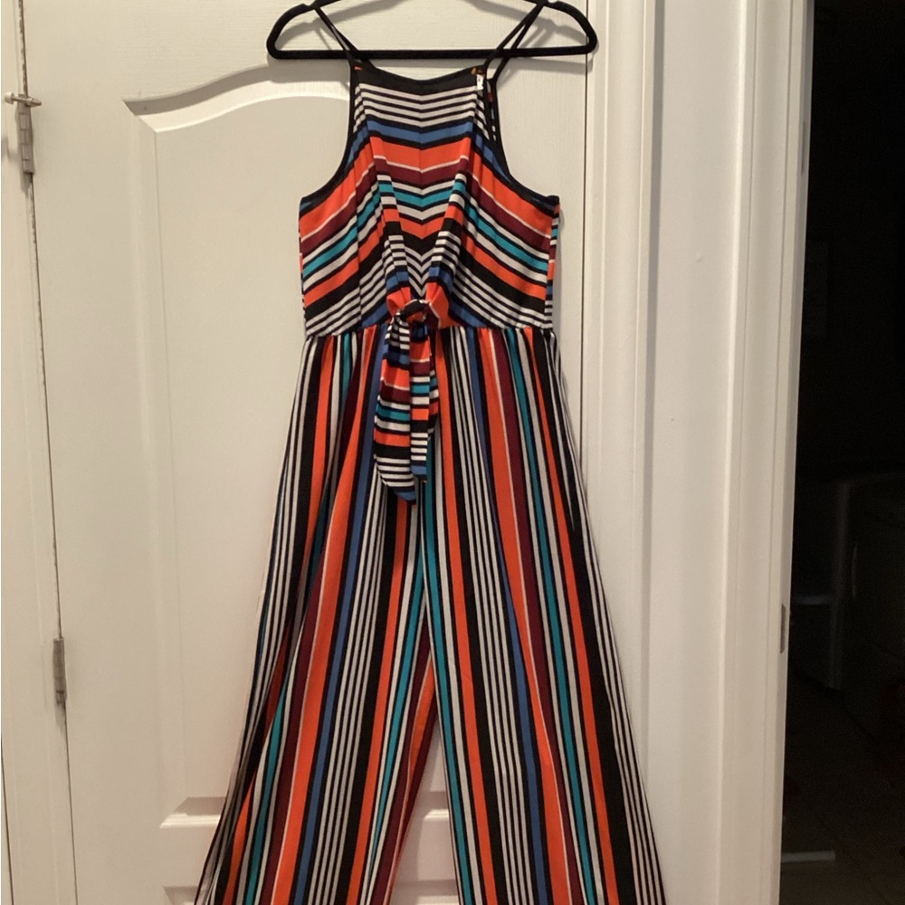 Striped Multicolor Wide-Leg Jumpsuit Multi Colors